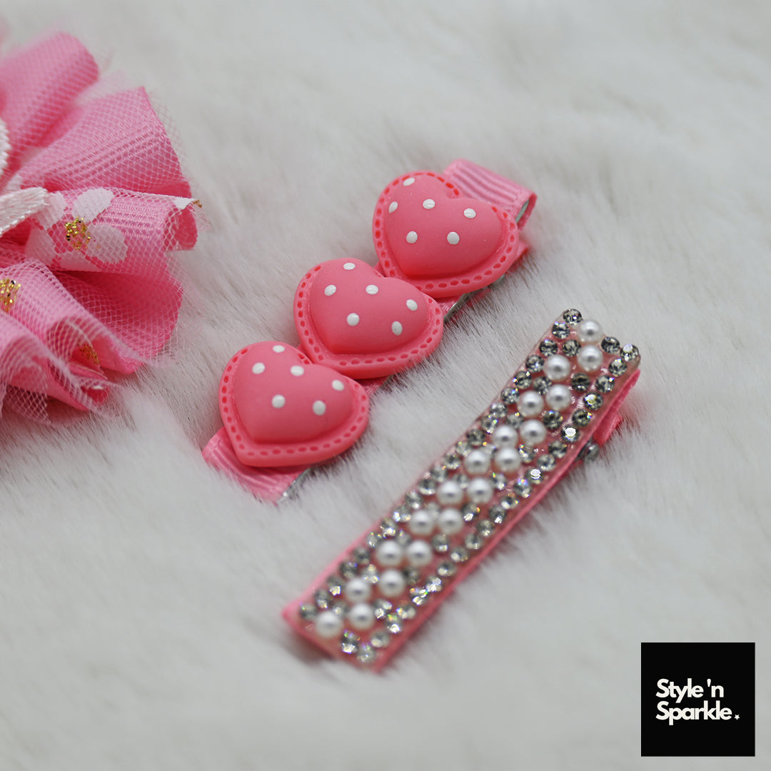 Toddler Pink Hair Clip Collection Card