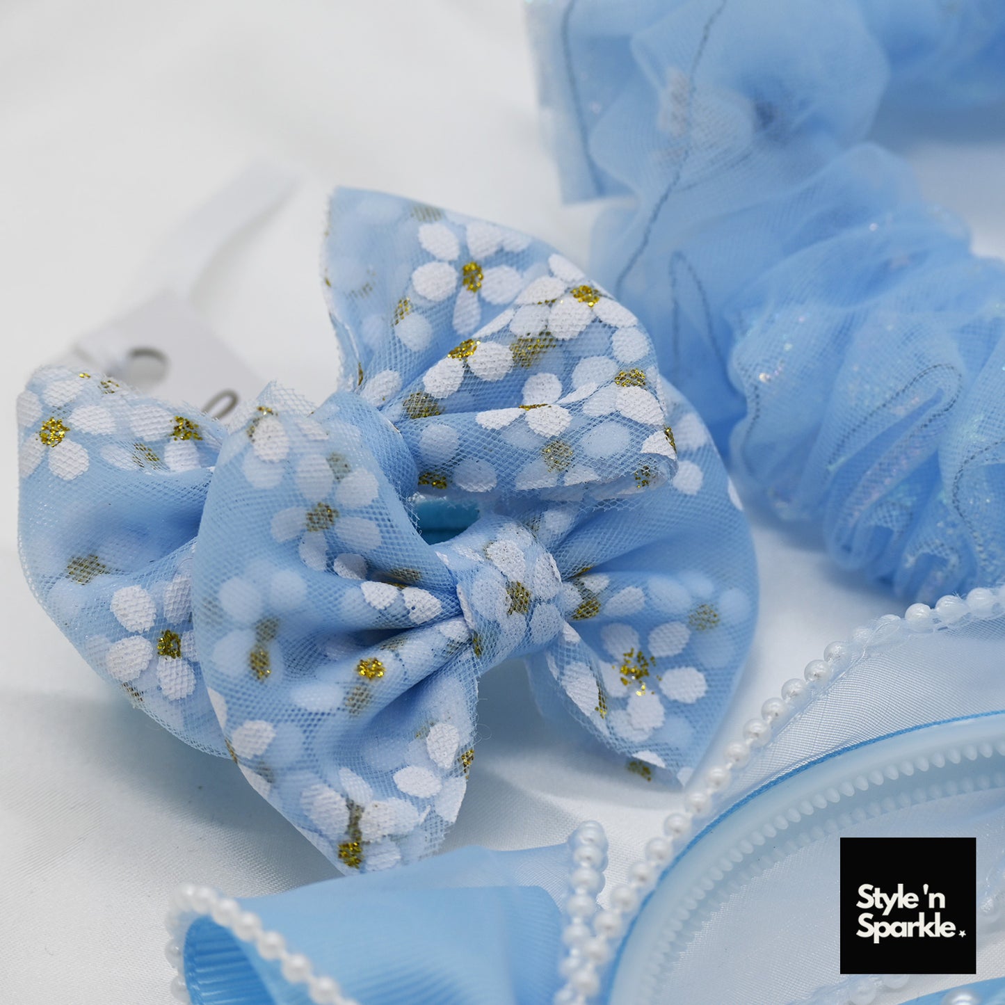Blue Ribbon and Tulle Kids Gift Bag