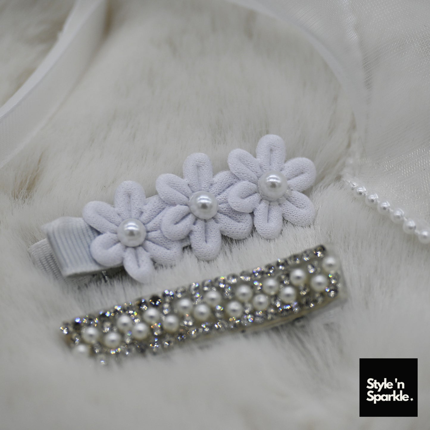 White Tulle Kids Gift Bag Hair Accessory Collection