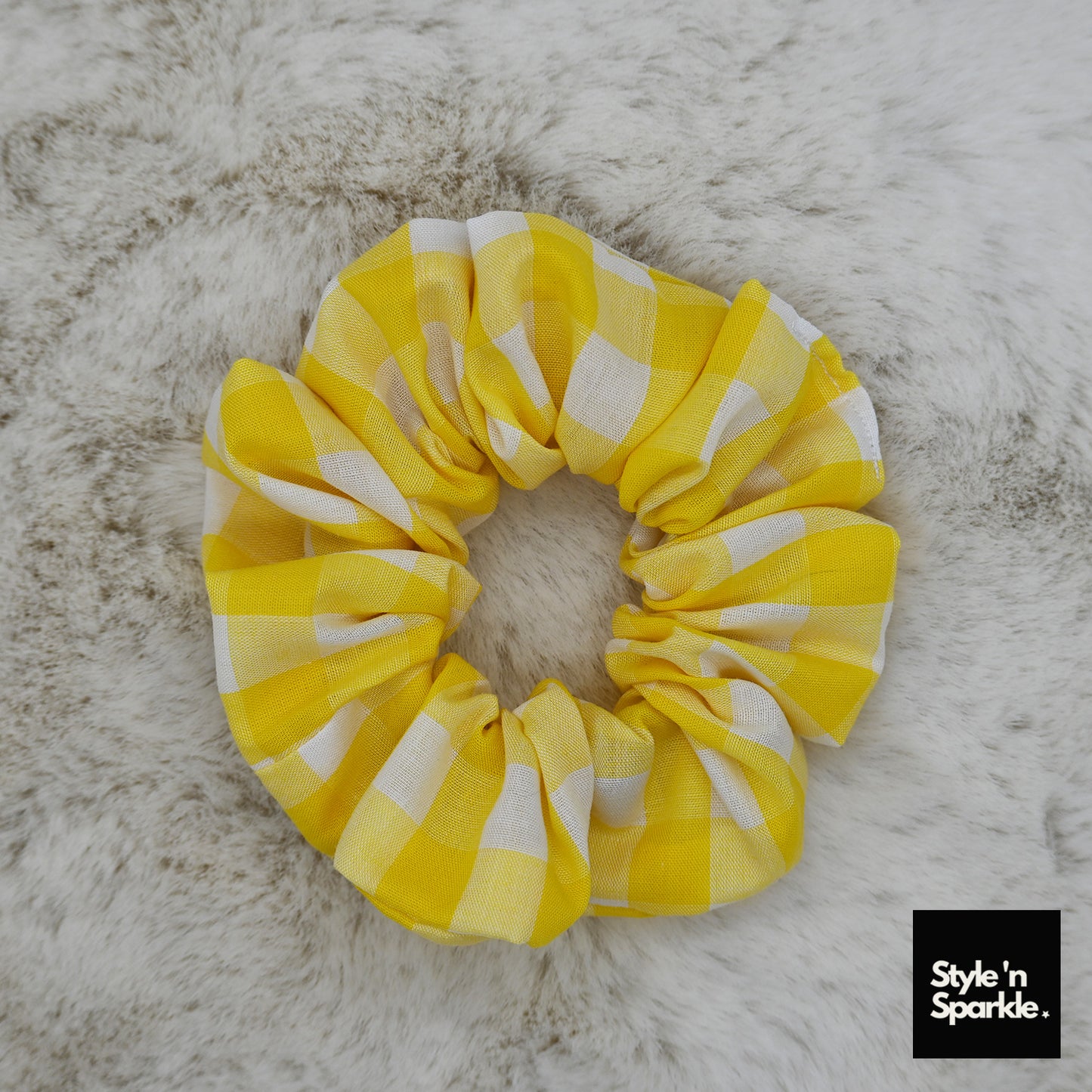 Kids Cotton Checker Scrunchies