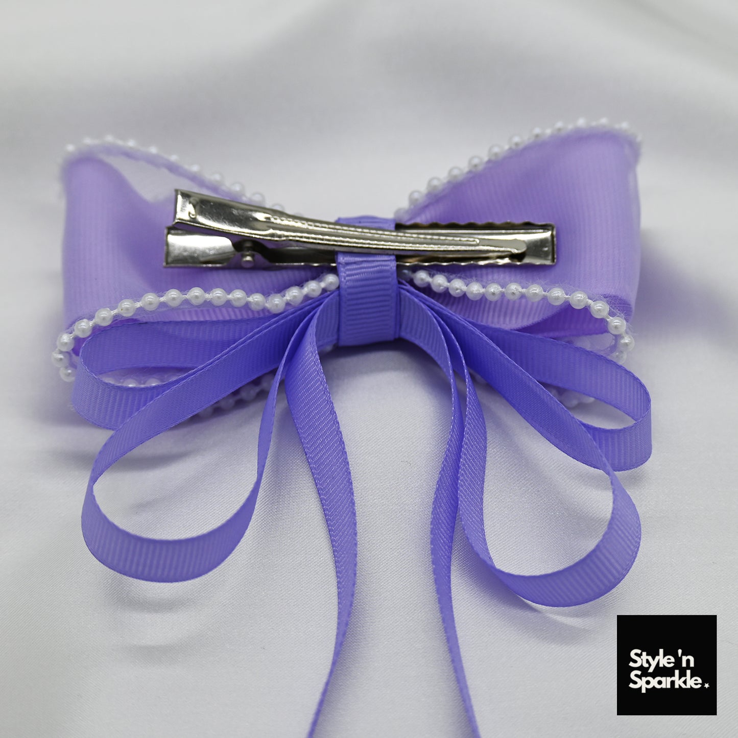Purple Layered Ribbon Hair Bow