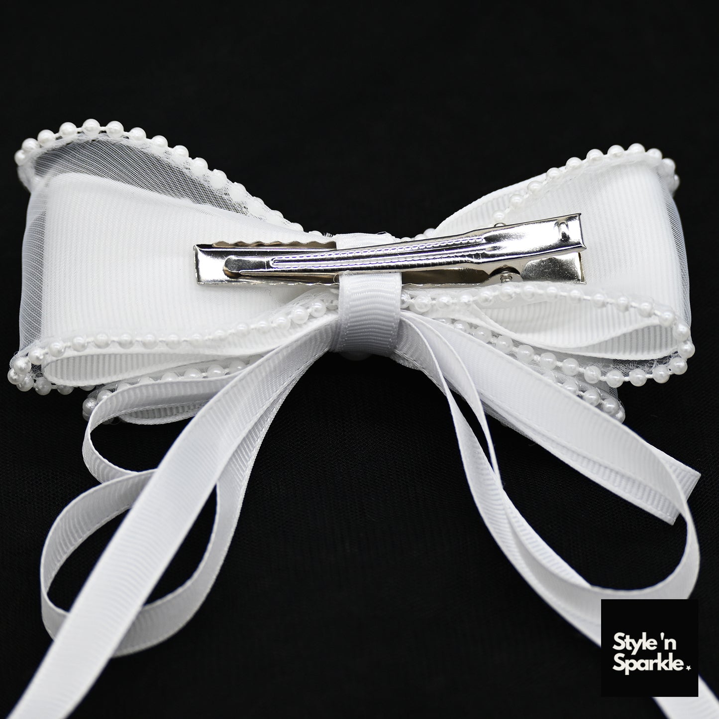White Layered Ribbon Hair Bow