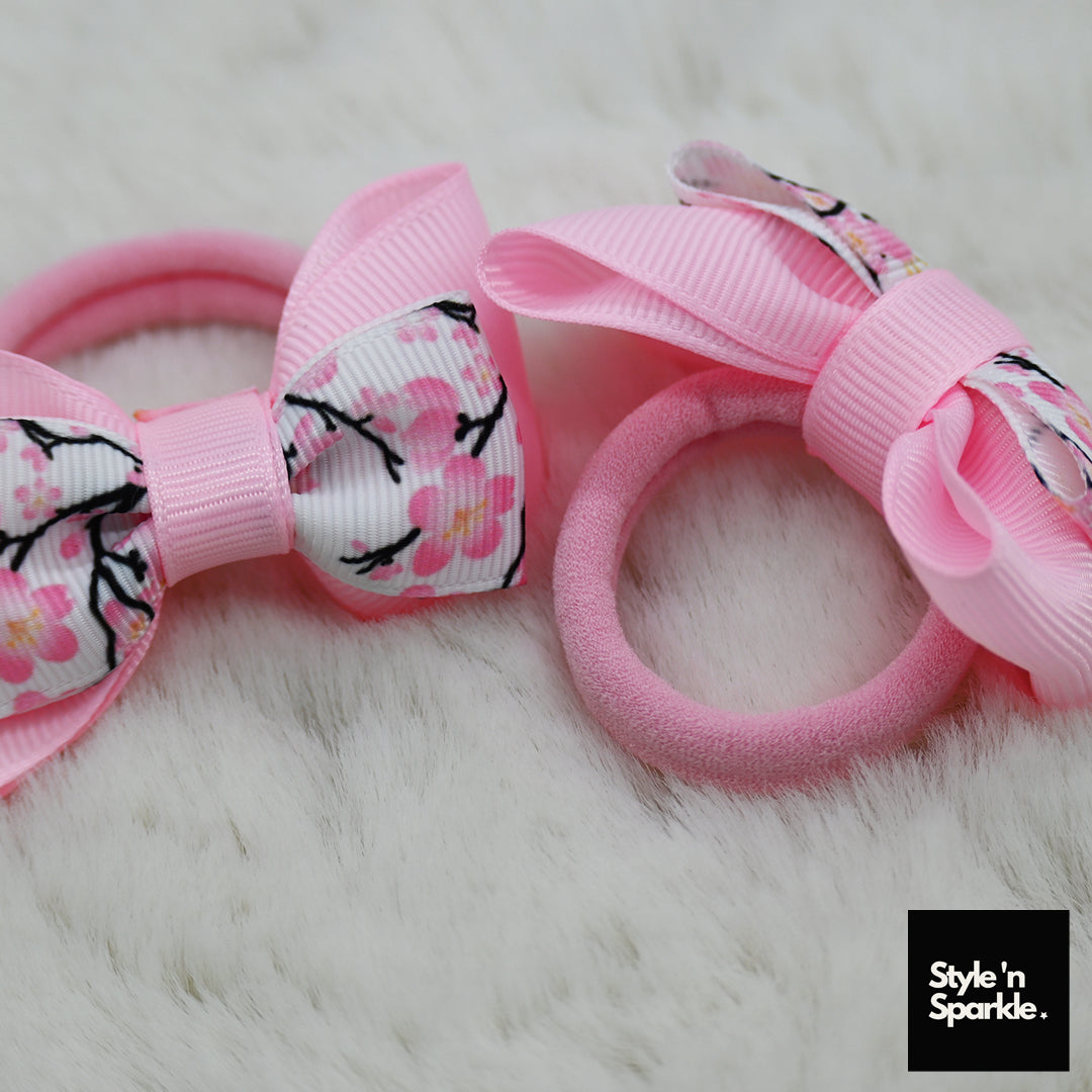 Pink Cherry Bow Pair