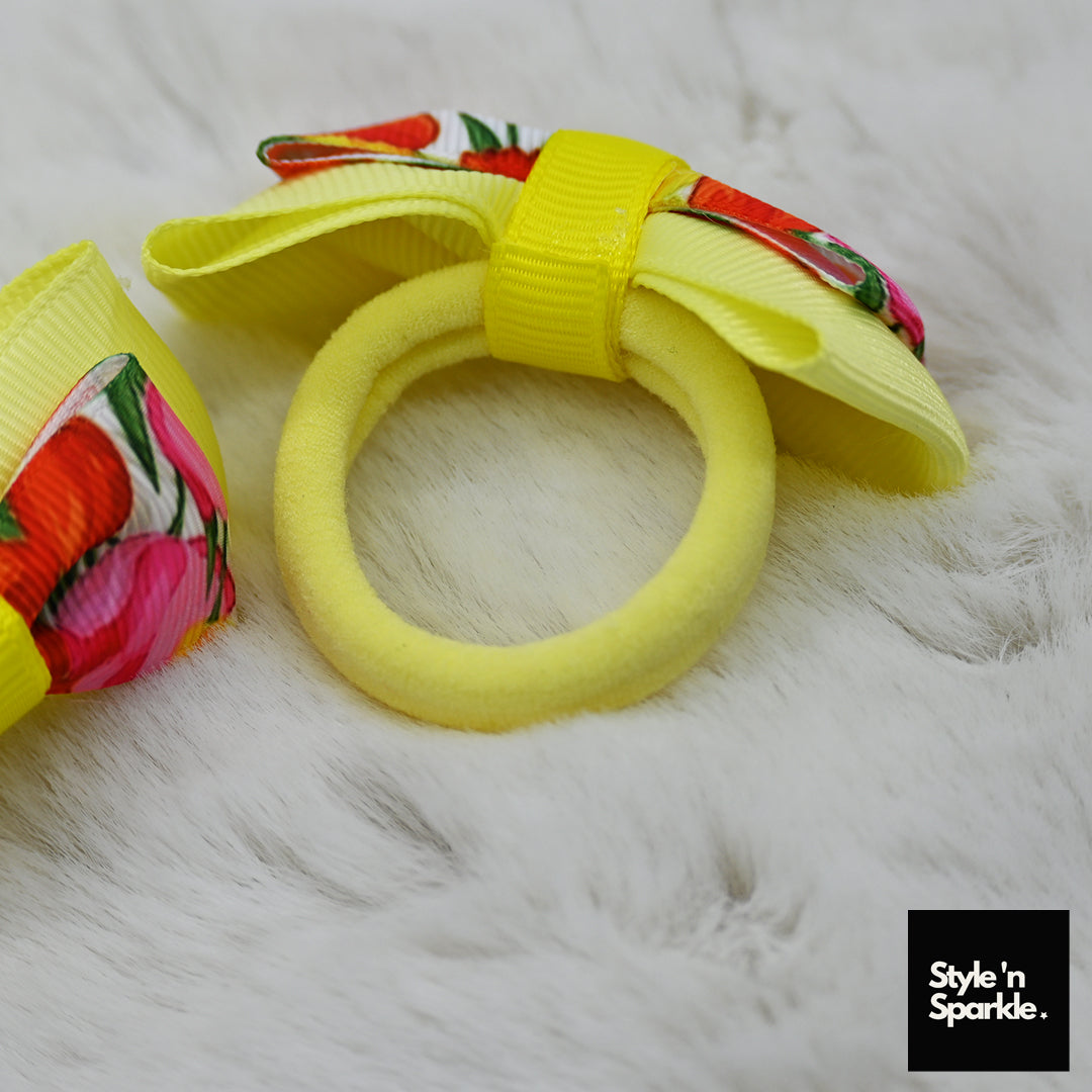 Yellow Tulip Bow Pair