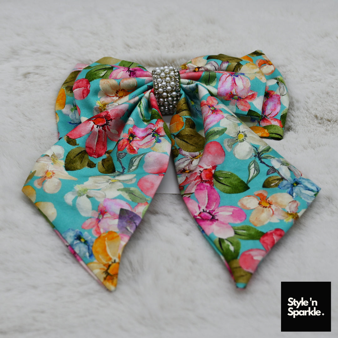 Pastel Floral Hair Bow