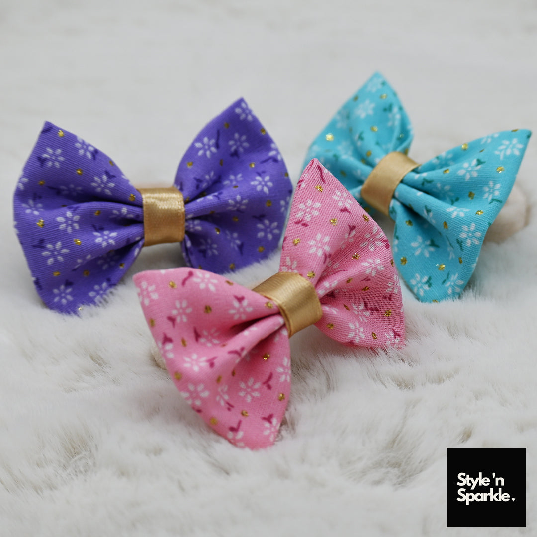 Turquoise Daisy Bow Pair