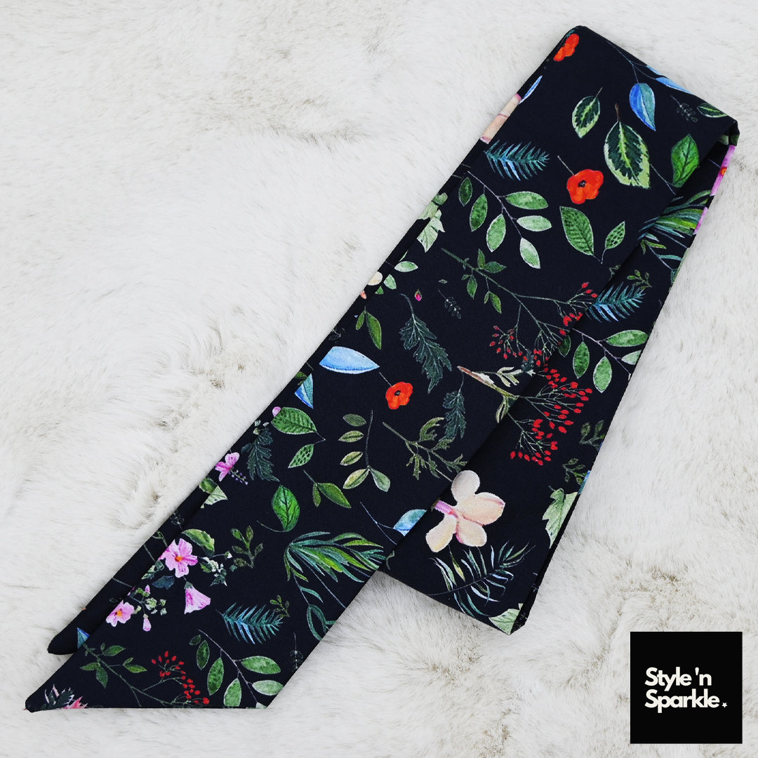 Floral Black Rich Cotton Fashionable Scarf