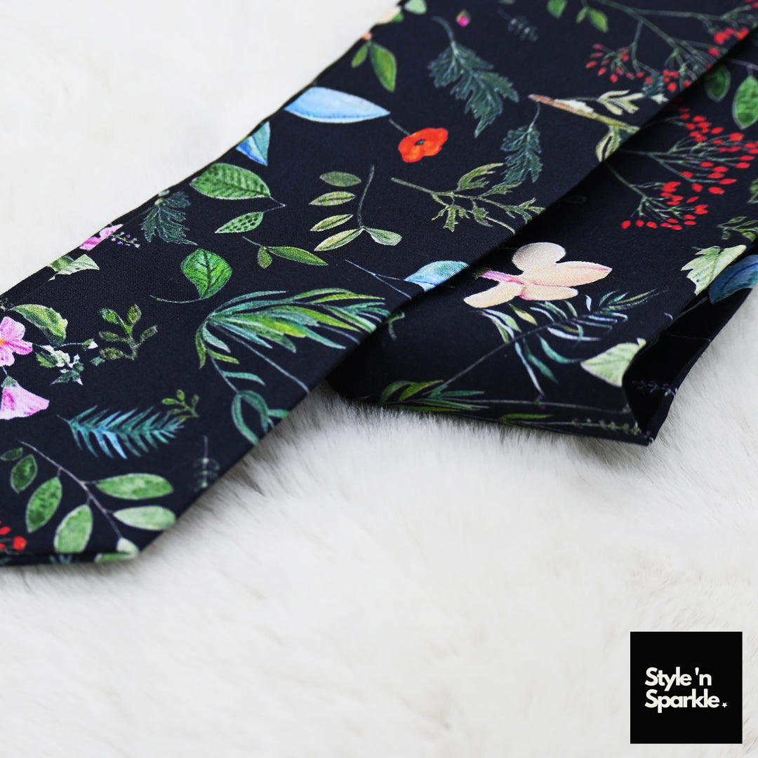 Floral Black Rich Cotton Fashionable Scarf