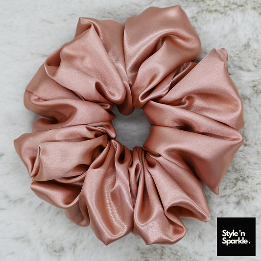 Champagne Satin Scrunchies