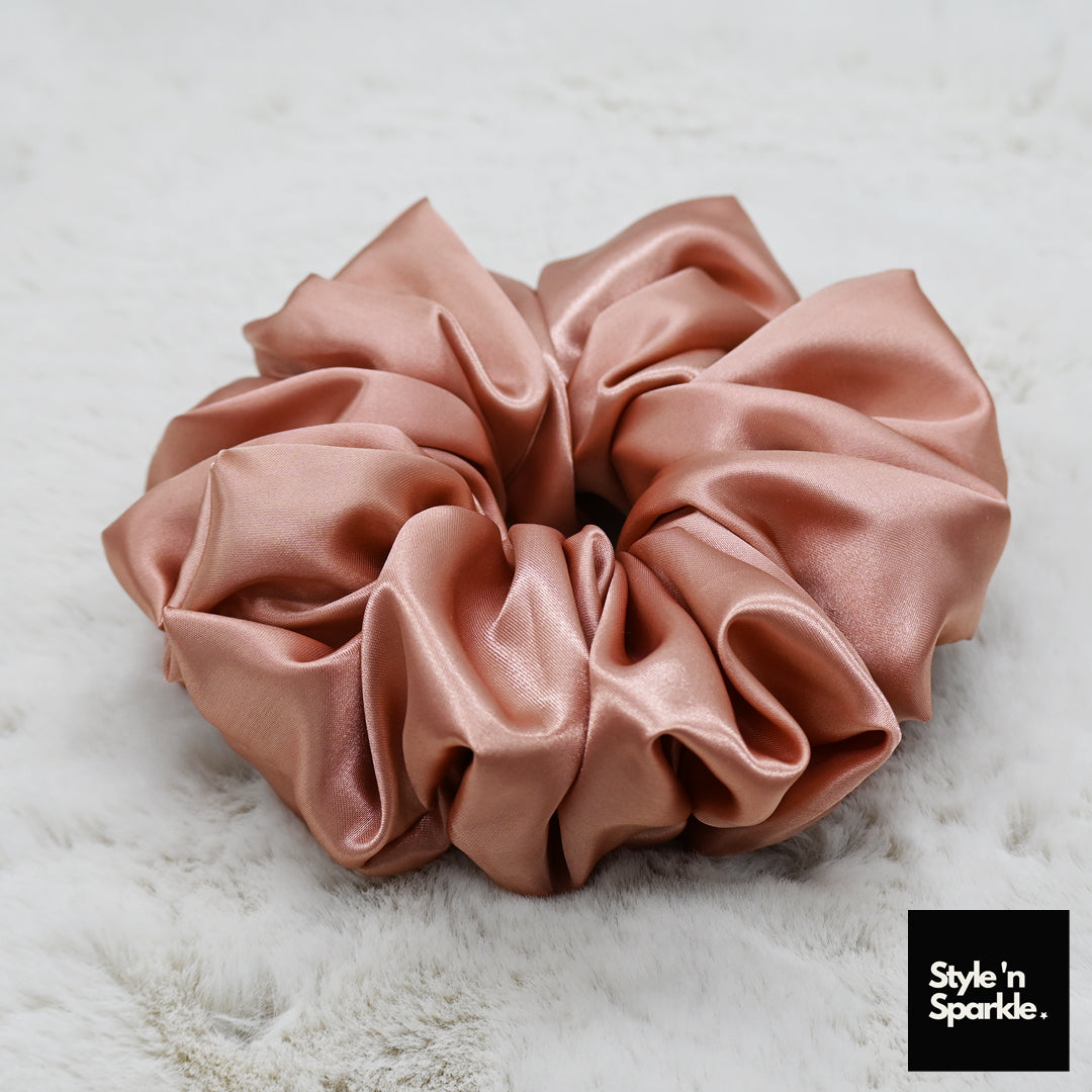 Champagne Satin Scrunchies