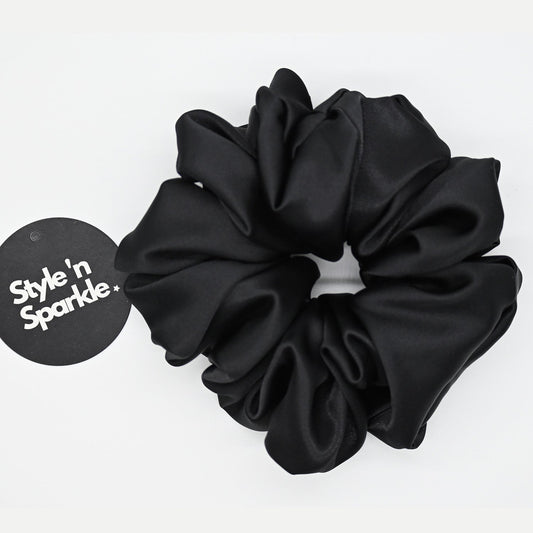 Black Satin Scrunchie
